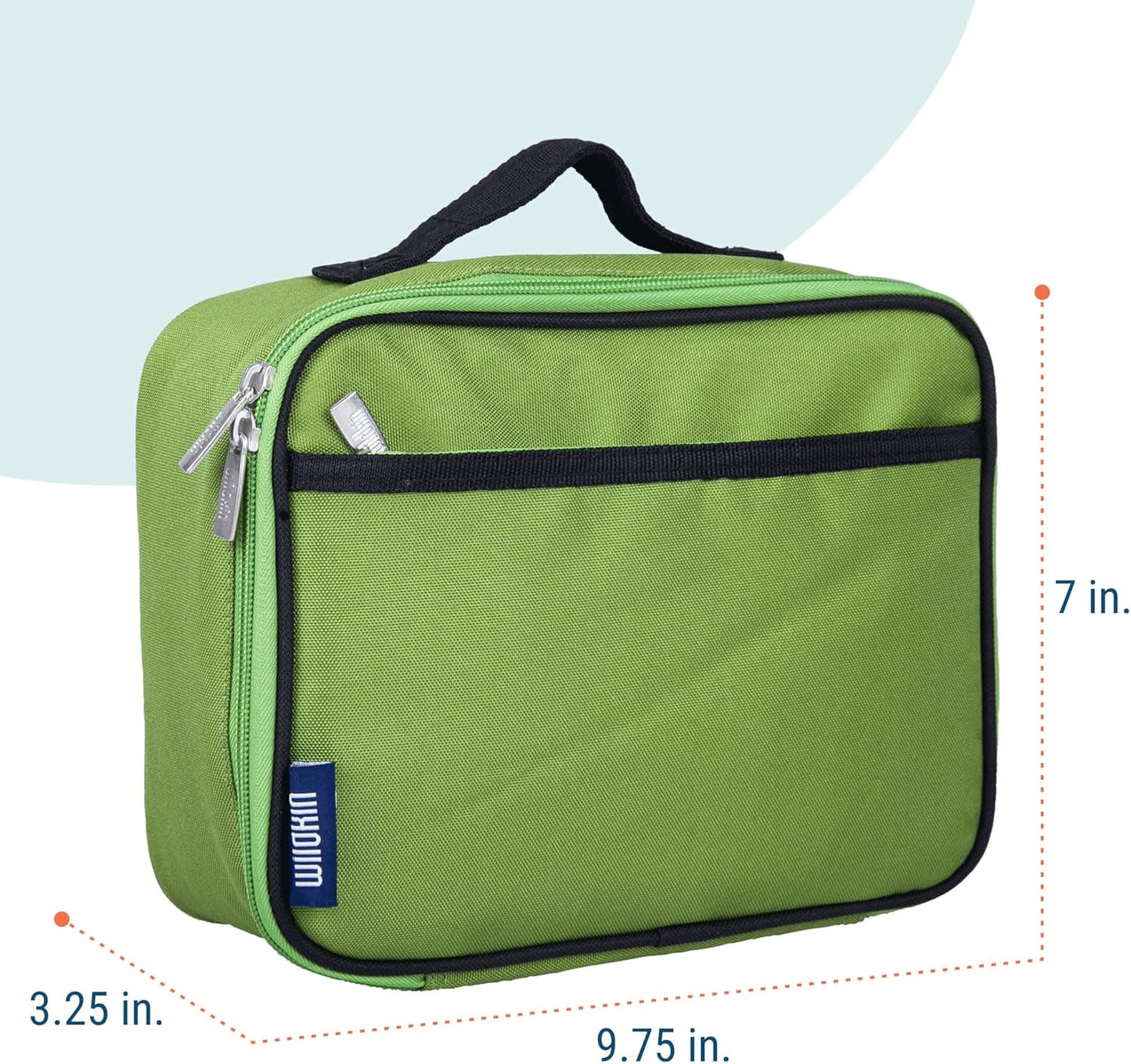 Wildkin Kids Insulated Lunch Box – Durable and Reusable for School & Travel - Parrot Green