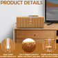Cable Management Box, Handmade Imitation Rattan Cord Cable Organizer, Open Slots Cords Hider Box Under Desk Cord Organizer for Computer Router USB Hub & Power Strip