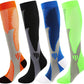Kickticks 4 Pairs Compression Socks for Woman & Man Unisex 20-30mmHg Knee high Plus Size Wide Calves for Flying Running…