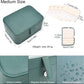 2 Layer Large Jewelry Travel Case with 4 Jewelry Pouches, PU Leather Portable Jewelry Storage Box, Medium Size Jewelry Organizer Box for Earrings, Necklaces, Bracelets (dark green)