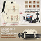 RAINSMORE Camera Bag Backpack for DSLR/SLR Mirrorless 15.6 Inch Laptop Camera Back Pack for Photographers Anti-Theft Photography Bags Case with Tripod Holder & Rain Cover, Beige