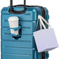 KYME Carry On Luggage 22x14x9 Airline Approved with Cup Holder Hardside Carry On Suitcase with Spinner Wheels TSA Lock Hardshell 22 inch Travel Rolling Luggage for Women Men Blue