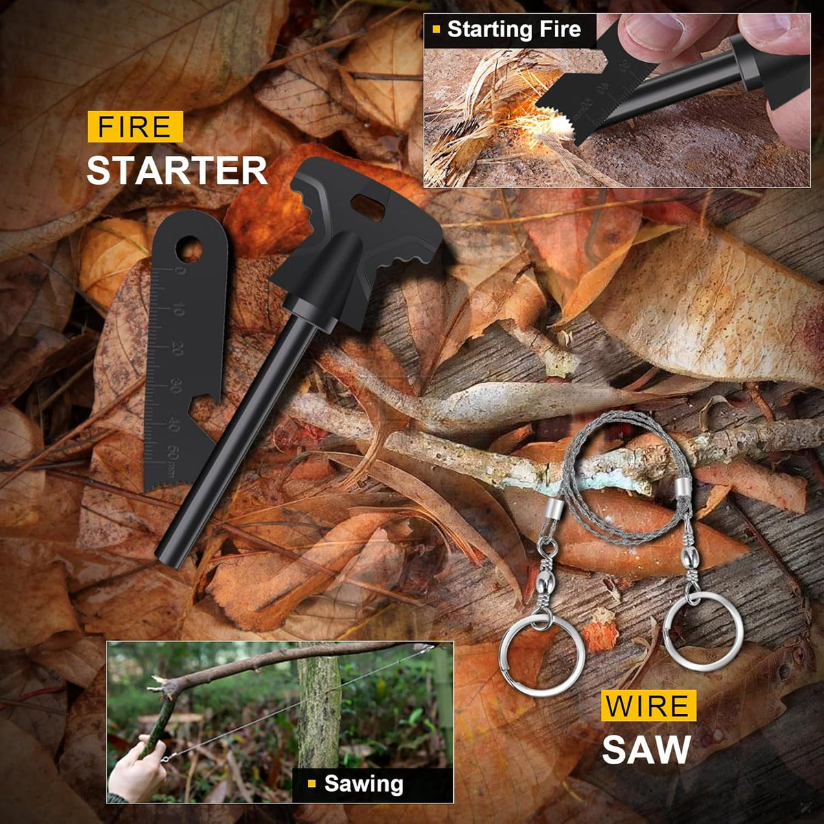 14-in-1 Survival Kit for Men - Premium Outdoor Survival Gear Set with Tactical Tools for Dad, Husband, Him - Camping, Hiking, Fishing Essentials for Men & Teen Boys