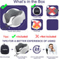 napfun Neck Pillow for Traveling, Upgraded Travel Neck Pillow for Airplane 100% Pure Memory Foam Travel Pillow for Flight Headrest Sleep, Portable Plane Accessories, Light Grey