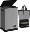 SOLEDI Laundry Hamper with Lid 90L Large & Tall Collapsible Laundry Basket, Clothes Hamper with Bag Removable Easy to Carry, Dirty Hampers for Bedroom, Bathroom, Dorm, College, Grey