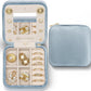 Vlando Velvet Travel Jewelry Case, Jewelry Travel Box for Women, Travel Jewelry Organizer, Small, Portable Jewelry Boxes with Mirror - Blue
