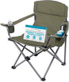 Internet's Best XL Padded Camping Folding Chair - Cooler Bag - Outdoor - Sports - Insulated Cup Holder - Heavy Duty - Carrying Case - Beach - Extra Wide - Quad