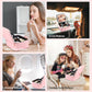 Travel Makeup Bag with LED Mirror – Waterproof Cosmetic Train Case with Adjustable Dividers, Portable Makeup Organizer and Toiletry Bag for Women, Teens & Girls Gift, Pink