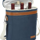 ZORMY 3 Bottle Insulated Wine Tote Cooler Bag, Portable Carrier with Corkscrew Opener and Shoulder Strap for Beach Travel Picnic, Unique Gift for Wine Lovers Navy Blue