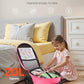 VEVOR Ride-on Luggage, 20 L Capacity, 20 Inches Kids Scooter Suitcase with Flash PU Wheels, Adjustable Handle & TPR Non-Slip Grip, Foldable & Lightweight Scooter Luggage for Kids Aged 5+, Pink