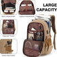 Tzowla Vintage Canvas Laptop Backpack for Men and Women,College Travel Work Rucksack with USB/Type-C Charging Port,Lightweight Bookbag Hiking Casual Daypack Backpacks Fit 15.6 Inch Notebook(Khaki)