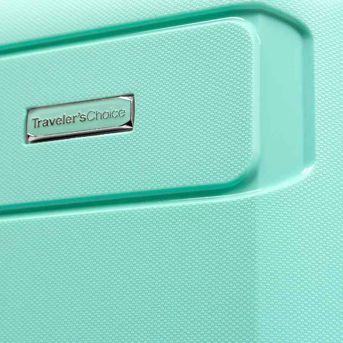 Traveler's Choice Pagosa Hardshell Expandable Luggage with Spinner Wheels, Mint, 30-Inch Large