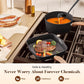 Kitchen Academy Induction Cookware Set-17 Piece Non-stick Cooking Pan Set, Black Granite Pots and Pans Set