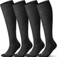 4 Pairs Light Compression Socks for Women Men 15-20 mmHg - Knee High Support for Daily Wear, Travel, Pregnancy, Nurses