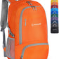 ZOMAKE Lightweight Packable Backpack 30L, Foldable Hiking Backpacks Water Resistant Compact Folding Daypack for Travel(Orange)