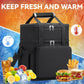 Lunch Box for Men Women, Large Expandable Insulated Lunch Bag, Double Deck Leakproof Cooler Bag for Adults Work Office Outdoor Beach Trips, Black 16L