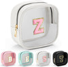 YOOLIFE Initial Make Up Bag Travel Toiletry Bag, Clear Makeup Bag Preppy Cosmetic Bags Organizer Travel Essentials Gifts for Women Teen Girlfriend Teacher Mom Birthday Mothers Day Gifts White Z
