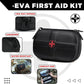 RHINO RESCUE EVA First Aid Kit, Small Waterproof Portable Emergency Hiking First Aid Kit for Backpacking, Medical Kit for Travel, Home, Car, College Dorm, Camping, Boat, Back to School (Black)