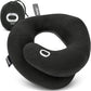 BCOZZY Travel Neck Pillow for Airplane – Patented Double Support for Head, Neck, and Chin. Best for Long Flights, Plane Sleeping & Car Rides. Adjustable Size. Fully Washable. Carry Bag. X-Large, Black