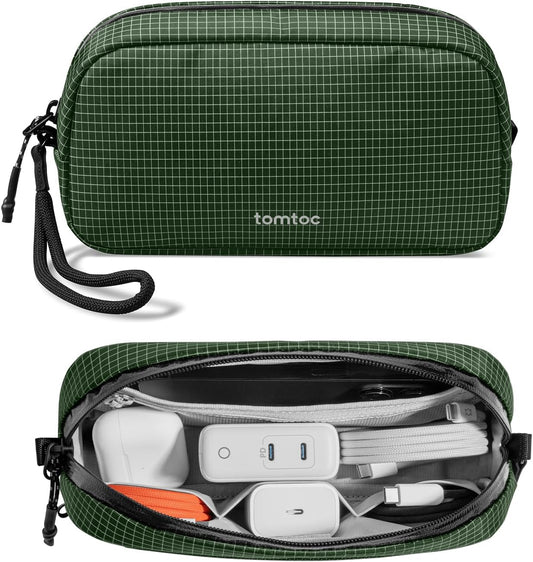 tomtoc Electronics Organizer Travel Case Performance, Water Resistant Bag Cable Tech Pouch Accessories, Carry Storage for Cord, Phone, Cables, Airpods, USB Flash Drive, Daily Items - Roamly