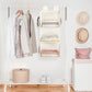 MAX Houser 3-Shelf Hanging Closet Organizer, Hanging Sweater Organizer, Foldable Hanging Shelves for Closet with 2 Velcro, Beige