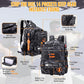 50L Fishing Tackle Backpack with Rod Holder and 4 Included 3600 Tackle Boxes - Waterproof Fishing Backpack for Ultimate Gear Organization and Storage (Gray Camo)