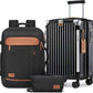 Joyway 20in Carry On Luggage with Cup Holder and USB Port, 25% Expandable Capacity, Smart Suitcase with Anti Slip Wheels and Backpack, Perfect for Men and Women 3 Piece Set Black