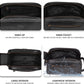 LEATHER VILLAGE Premium Leather Toiletry Travel Pouch With Waterproof Lining - Black | King-Size Handcrafted Vintage Cosmetic Organizer & Shaving Essential Bag