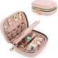 Teamoy Mini Jewelry Travel Case, Storage Organizer Bag for Earrings, Necklace, Rings, Misty Rose