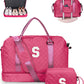 Womens Gifts for Birthday-Initial Travel Bag with Shoe Compartment, Personalized Weekender Bag, Monogram Overnight Bag for Women, Letter Travel Bag with Makeup Bag Ladies Gifts (Letter S) - Roamly