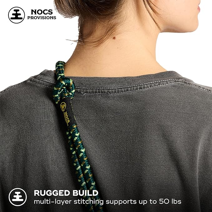 Nocs Provisions NocLoc Approach Neck Strap for Binocular/Camera Carry Accessory for Active Hiking & Sightseeing - Backwoods Green
