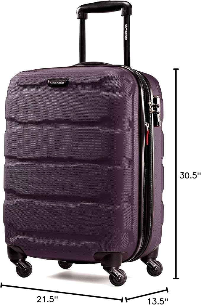 Samsonite Omni PC Hardside Expandable Luggage with Spinner Wheels, Purple, 3-Piece Set (20/24/28)