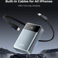 Portable-Charger-Power-Bank Travel Essentials Battery Pack USB C 30000mAh Built in Cable 22.5W Phone Fast Charging Powerbank Compatible with iPhone 16 15 14 13 12 11 iPad Samsung Google Xiaomi