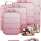 Veken 9/11 Set Compression Packing Cubes for Travel Essentials,Compressible Expandable Large Luggage Suitcase Organizer Bags for Clothing,Durable Space Saver Storage Bags with Toiletry Bags(Pink)