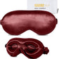 ZIMASILK Adjustable 22 Momme 100% Mulberry Silk Sleep Mask, Upgraded 3D Contoured Cup Eye Mask for Sleeping, Super Soft & Breathable Blindfold, Blackout for Deep Sleeping (Burgundy)