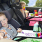 2PCS Kids Travel Tray, Car Seat Tray for kids Travel, Toddler Road Trip Essentials With Drawing Kit, Toddler Lap Desk Organizer for Car, Carseat Table for Airplane