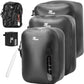 Vacuum Bags for Travel with Wireless Pump, 180° Open Zipper, IP67 Waterproof, Reusable Space Saver Compression Bags for Backpack, Suitcase, Home Storage(3 Pack + Pump)