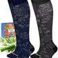 Bamboo Viscose Compression Socks for Women Men 2 Pairs 15-20mmHg Knee High Compression Socks Travel Nurse