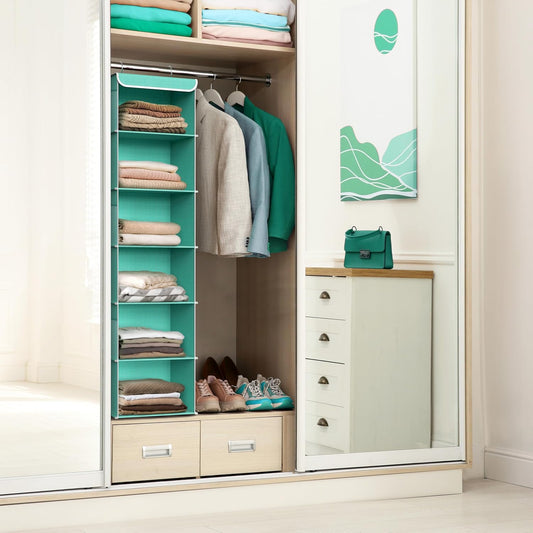 Simple Houseware 6 Shelf Hanging Closet Organizer, Turquoise