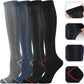 Kickticks 4 Pairs Compression Socks for Woman & Man Unisex 20-30mmHg Knee high Plus Size Wide Calves for Flying Running…