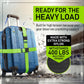Untethered Ultimate Travel Set: 4 Premium Luggage Straps and 4 Silicone Tags - Secure & Identify Your Bags with Ease (Green + Tags)