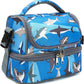 FlowFly Kids Double Decker Cooler Insulated Lunch Bag Large Tote for Boys, Girls, Men, Women, With Adjustable Strap, Shark