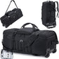 KSIBNW Rolling Duffel Bag with Wheels and Handle, 4 In 1 Tactical 86L Military Backpack with Hidden Straps,Waterproof Wheeled Large Duffle Bag for Travel,Durable MOLLE Luggage for Men & Women, Black - Roamly