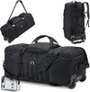 KSIBNW Rolling Duffel Bag with Wheels and Handle, 4 In 1 Tactical 86L Military Backpack with Hidden Straps,Waterproof Wheeled Large Duffle Bag for Travel,Durable MOLLE Luggage for Men & Women, Black - Roamly