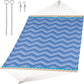 SUNCREAT Portable Double Outdoor Hammock, 450lbs Capacity, Quick Dry 2 Person Hammock with Hardwood Spreader Bar, Blue Waves