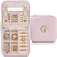 Vlando Valentines Day Gifts for Her, Bridesmaid Gifts for Women, Bridesmaid Proposal Gifts Unique Gifts, Wedding Travel Essentials Small Jewelry Box, Travel Jewelry Case - Letter G, Pink