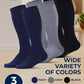 Pembrook Light Compression Socks for Men - 3 Pairs | 8-15 mmhg Compression Dress Socks for Men | Support Socks for Men
