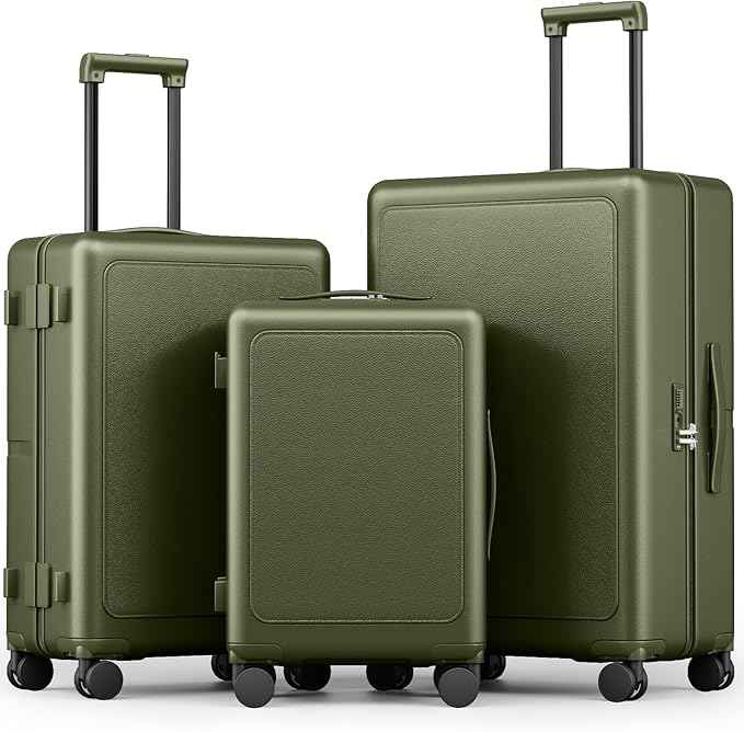 Joyway Luggage Sets 3 Piece with Spinner Wheels, Carry On Luggage 20In with ABS+PC Hardshell, Lightweight Suitcase Set with TSA Lock and Pressure-resistant Frame, 20/24/28 Inch, Green