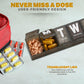 Weekly Pill Organizer - Extra Large with Easy to Read Jumbo Letters Vitamin Container, BPA Free - Daily Travel 7 Day Medication Pill Box Case, (Black)