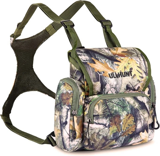 skiguard Bino Harness with Rangefinder Pouch & Rain Cover, Lightweight Binocular Harness Chest Pack